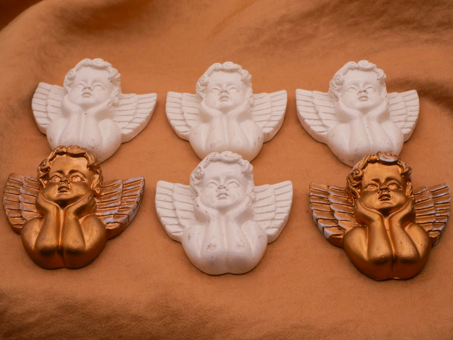 Cherub Angel Ceramic White Gold Pendant Ornament Various 40mm