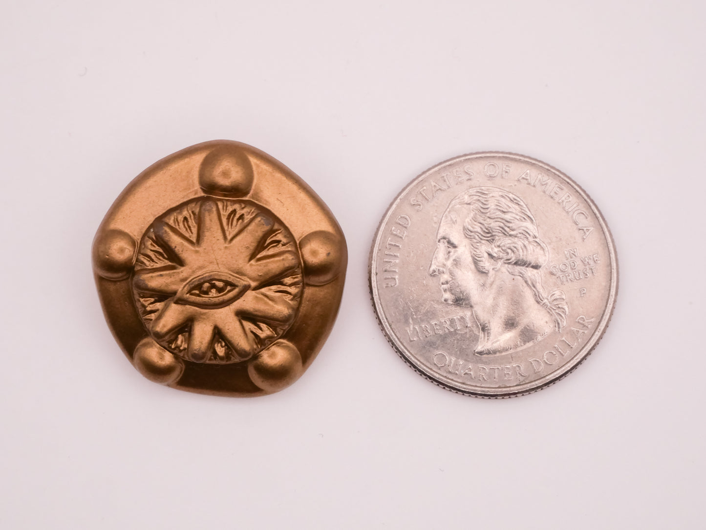 Evil Eye Sun Celestial Gold Plastic Button 25mm
