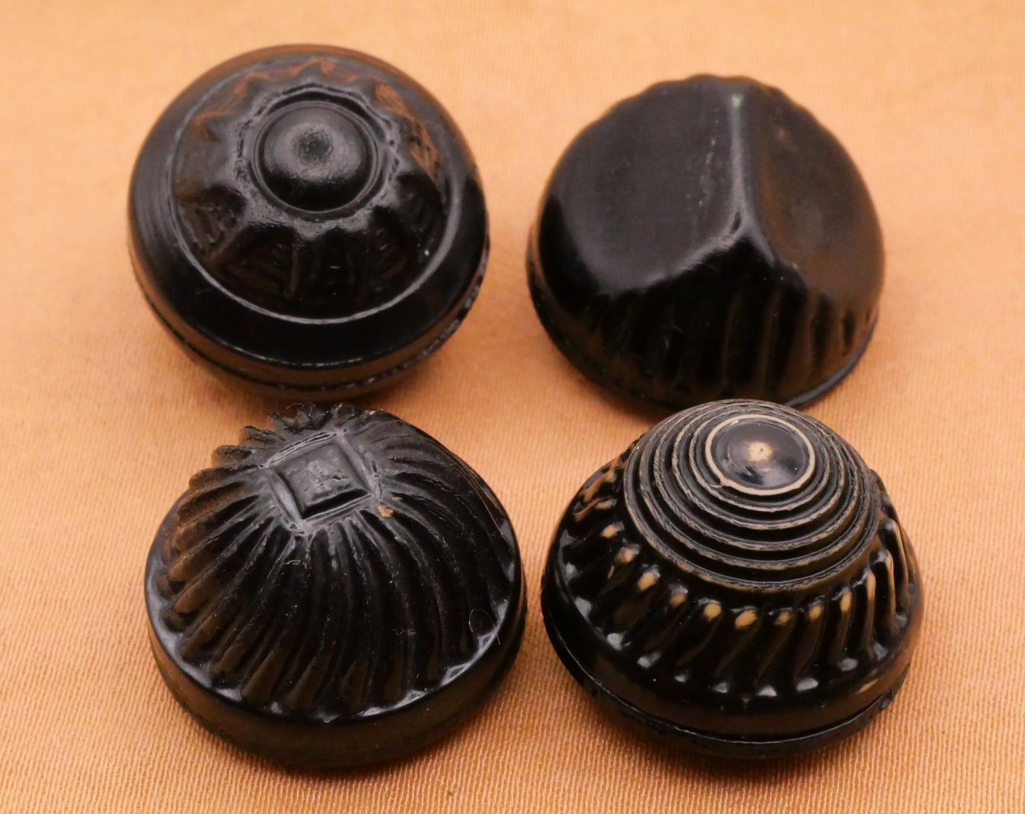 Celluloid Black Bubble Early Plastic Button Various 18-19mm