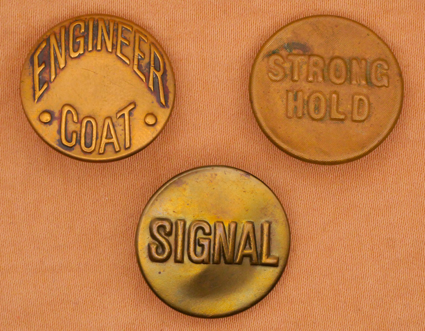 Verbal Workwear Engineer Coat Signal Strong Hold Brass Metal Button Various 20mm