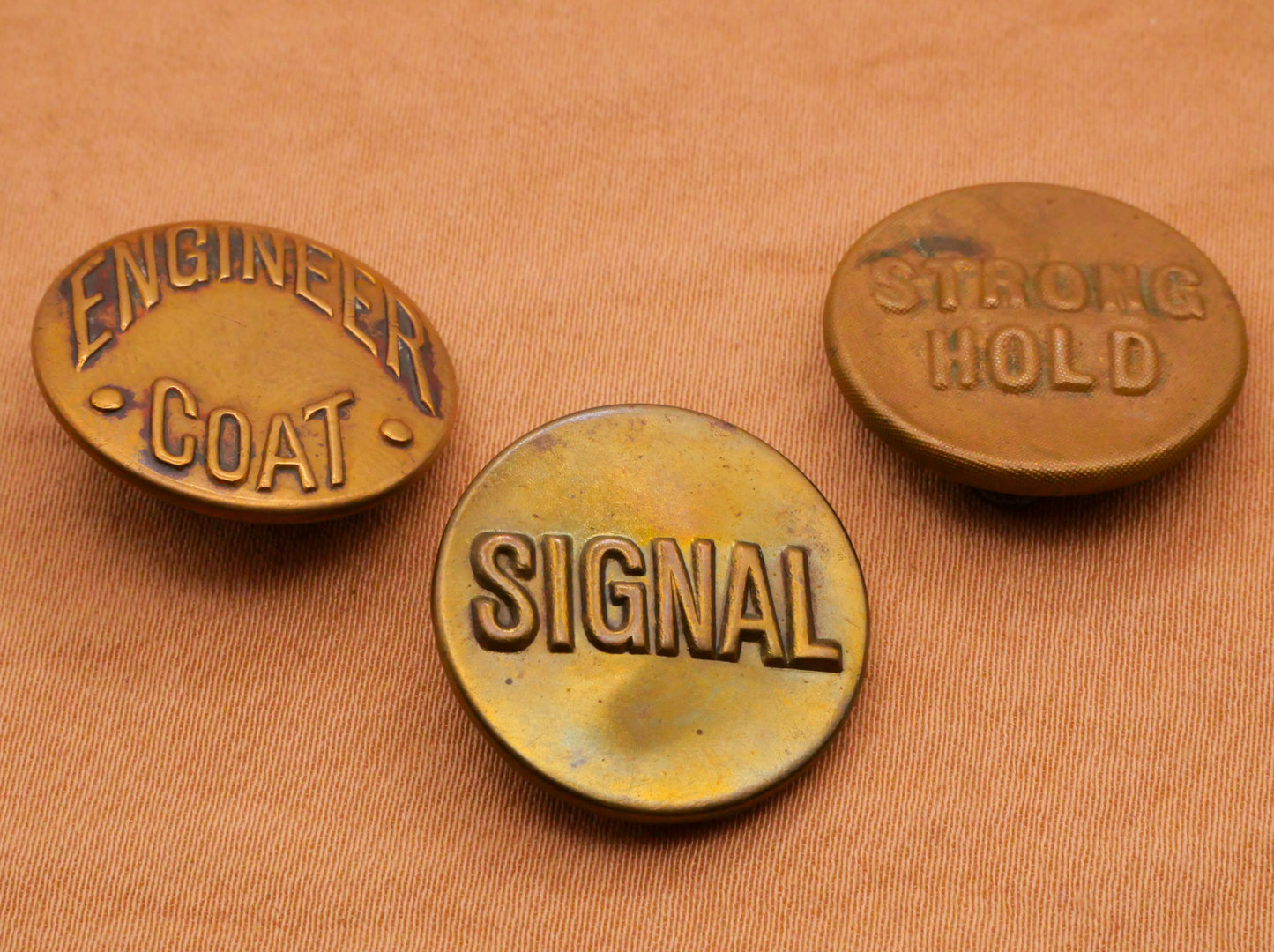 Verbal Workwear Engineer Coat Signal Strong Hold Brass Metal Button Various 20mm