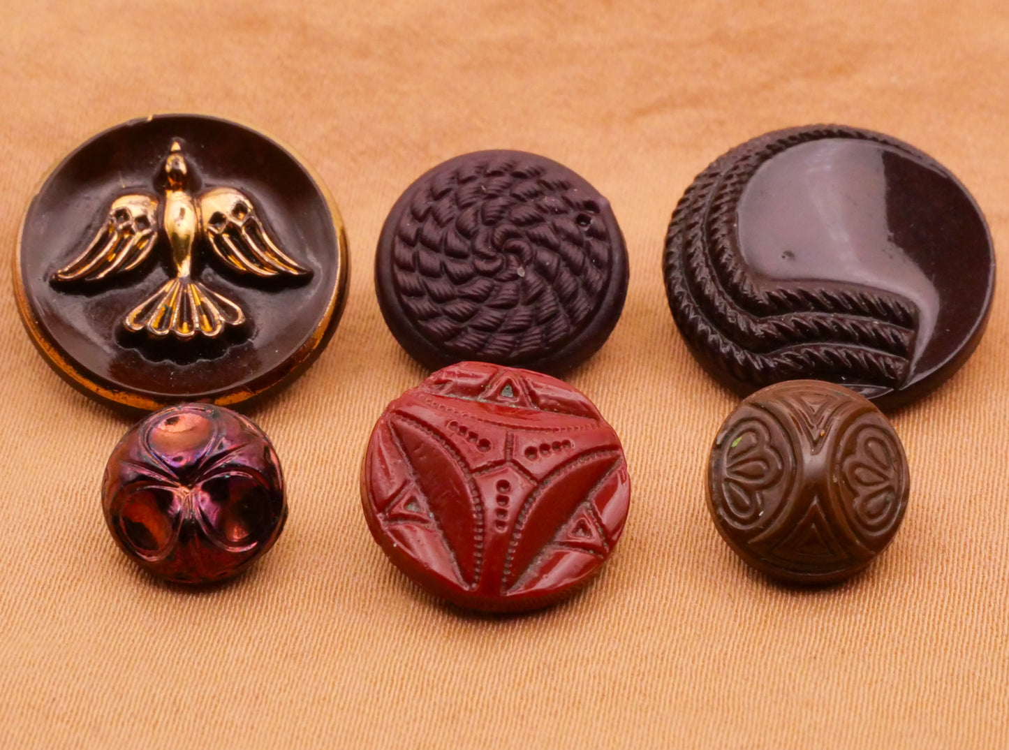 Brown Designs Vintage Glass Button Various 9-18mm