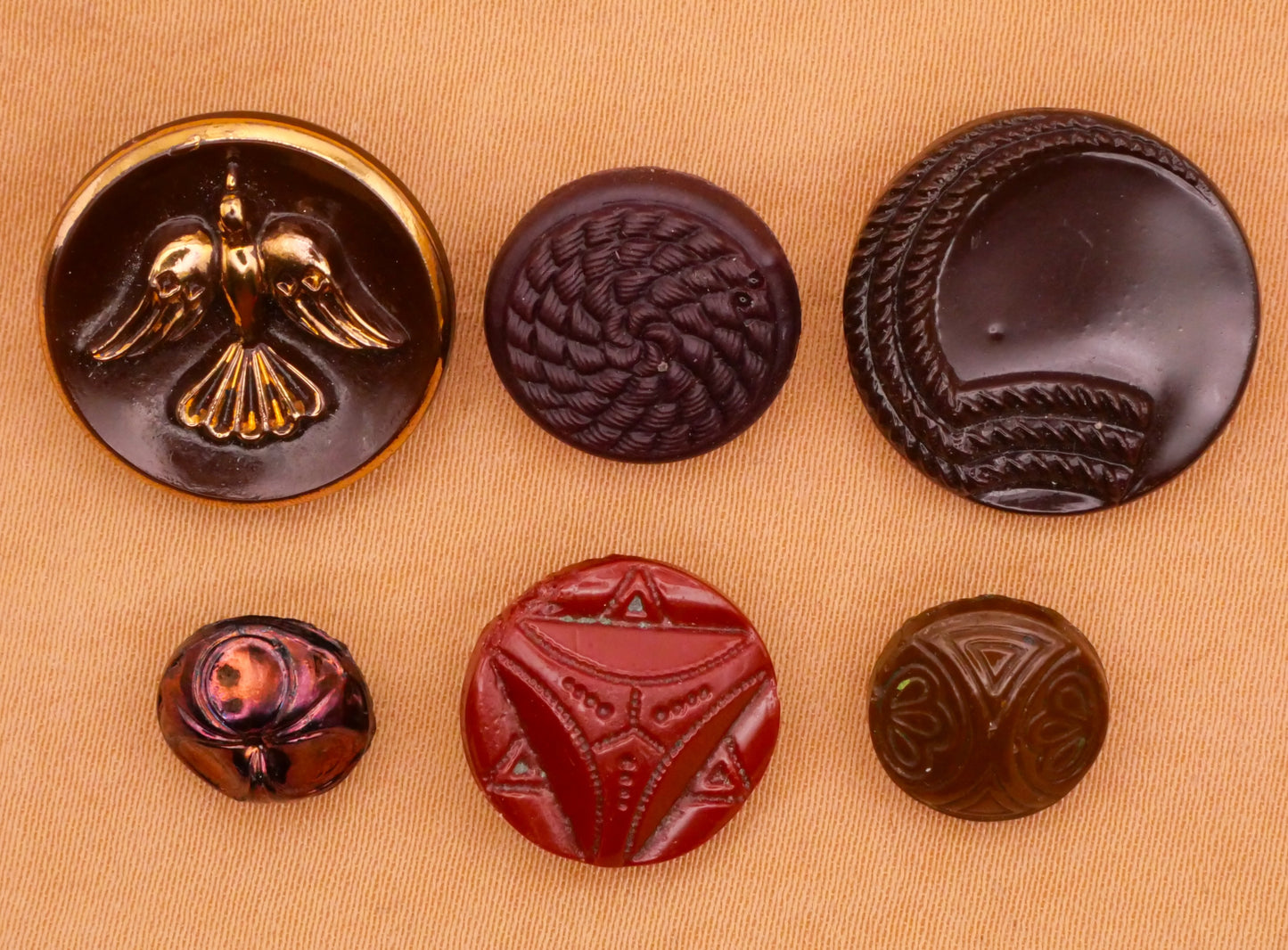 Brown Designs Vintage Glass Button Various 9-18mm