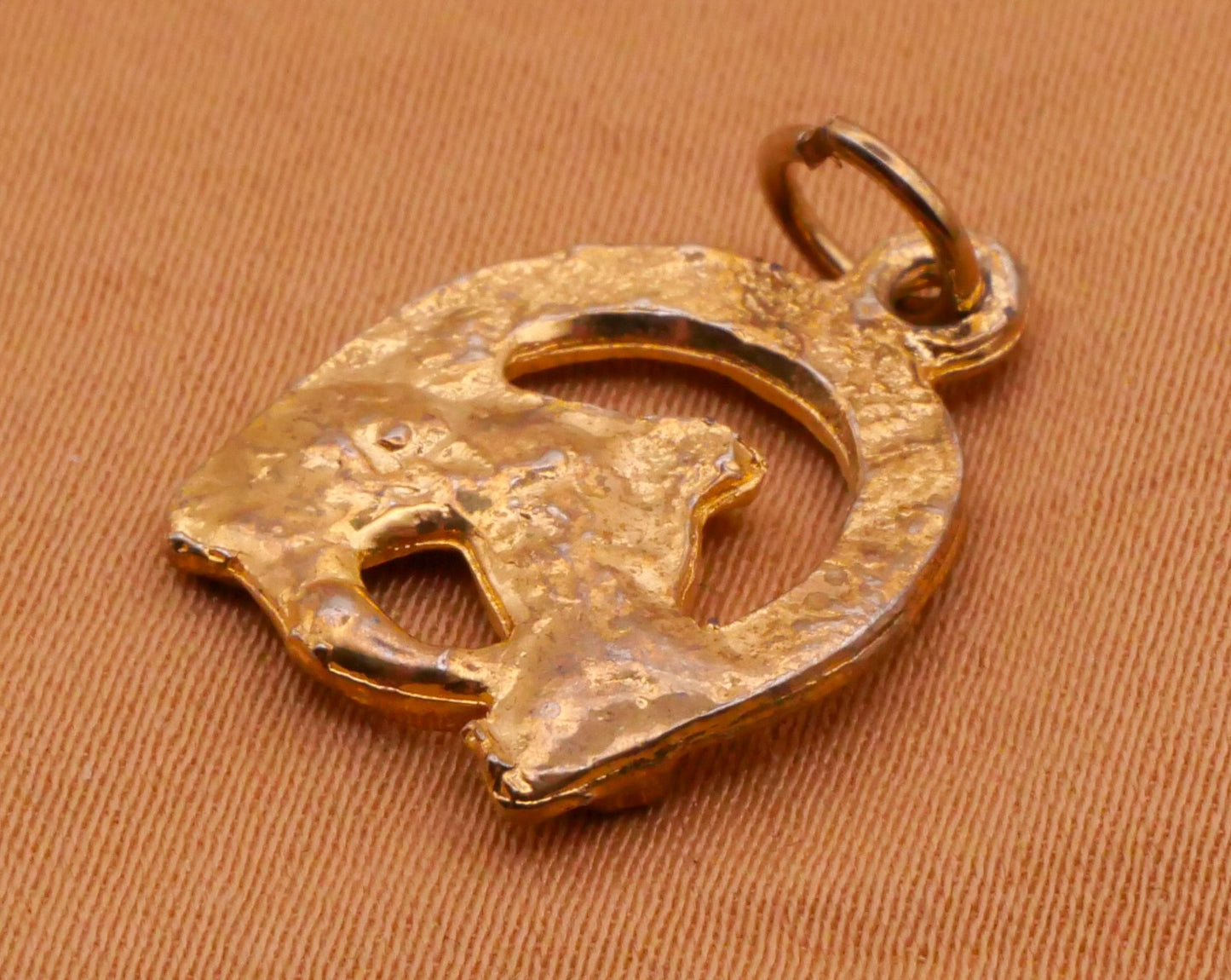 Horse Horseshoe Lucky Vintage Gold Metal Charm 14x19mm