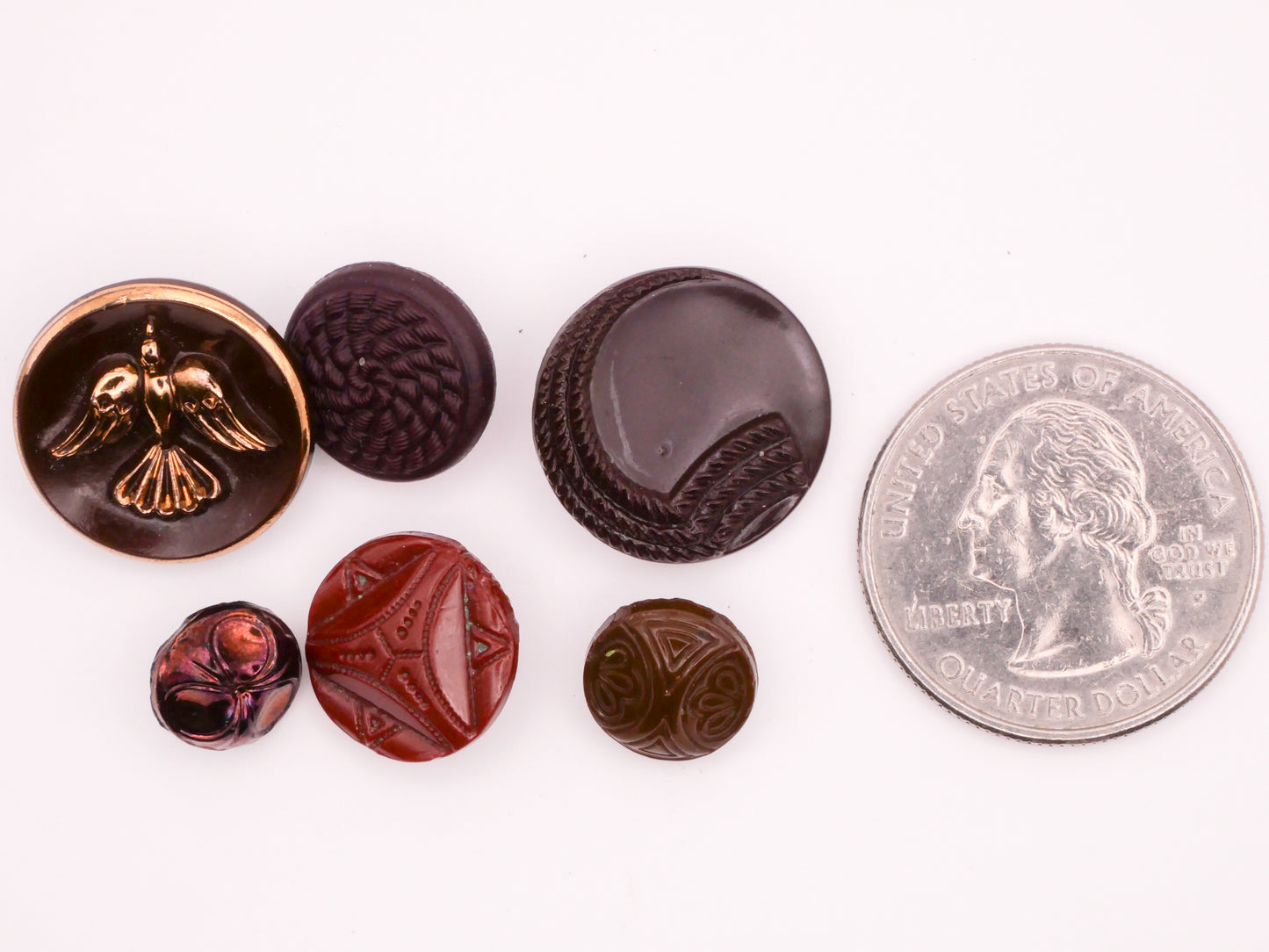 Brown Designs Vintage Glass Button Various 9-18mm