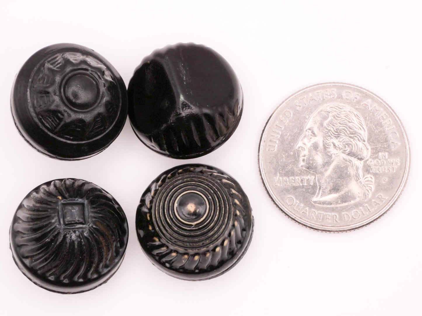 Celluloid Black Bubble Early Plastic Button Various 18-19mm