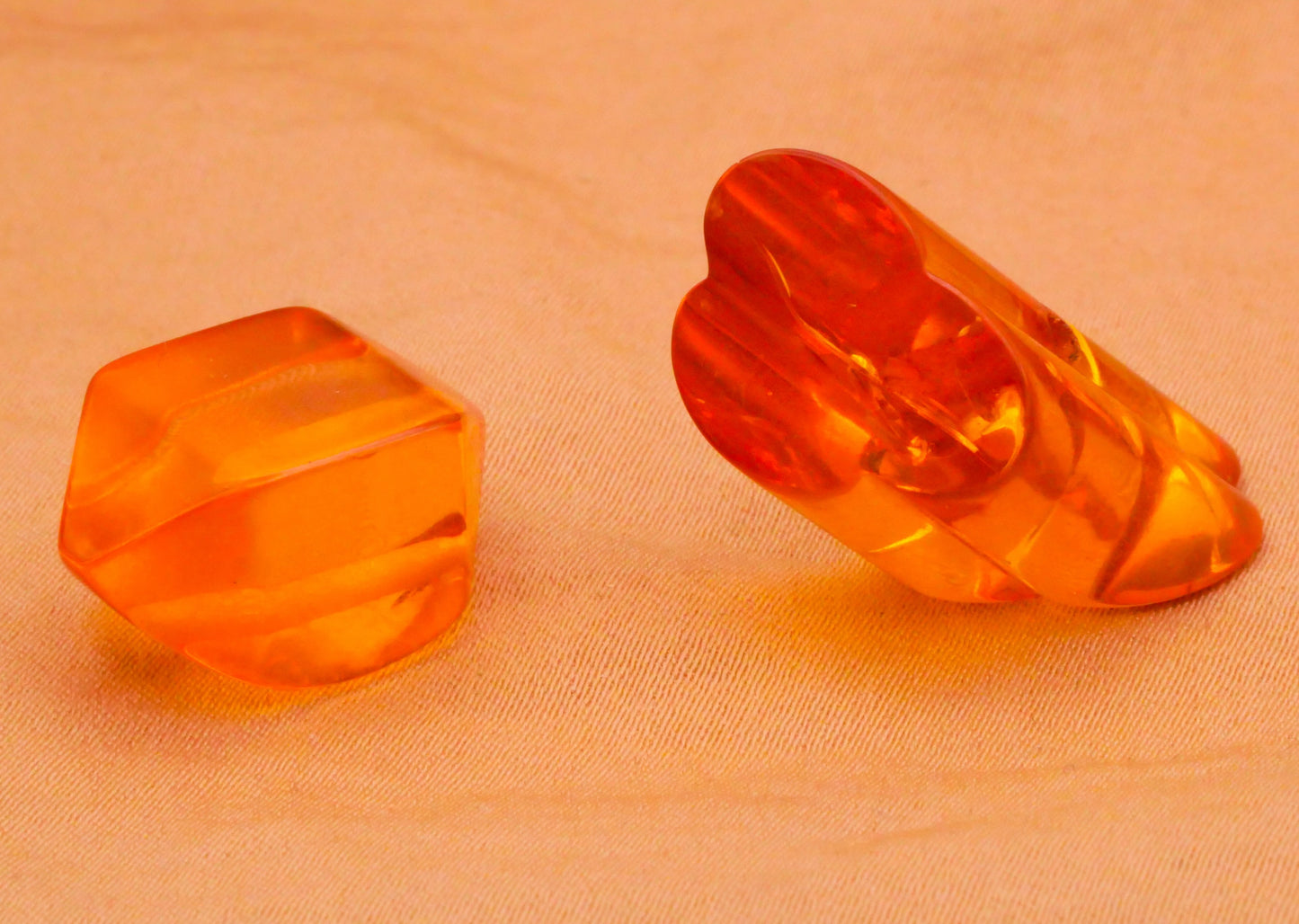 Amber Vintage Plastic Shapes Button Various 12-28mm