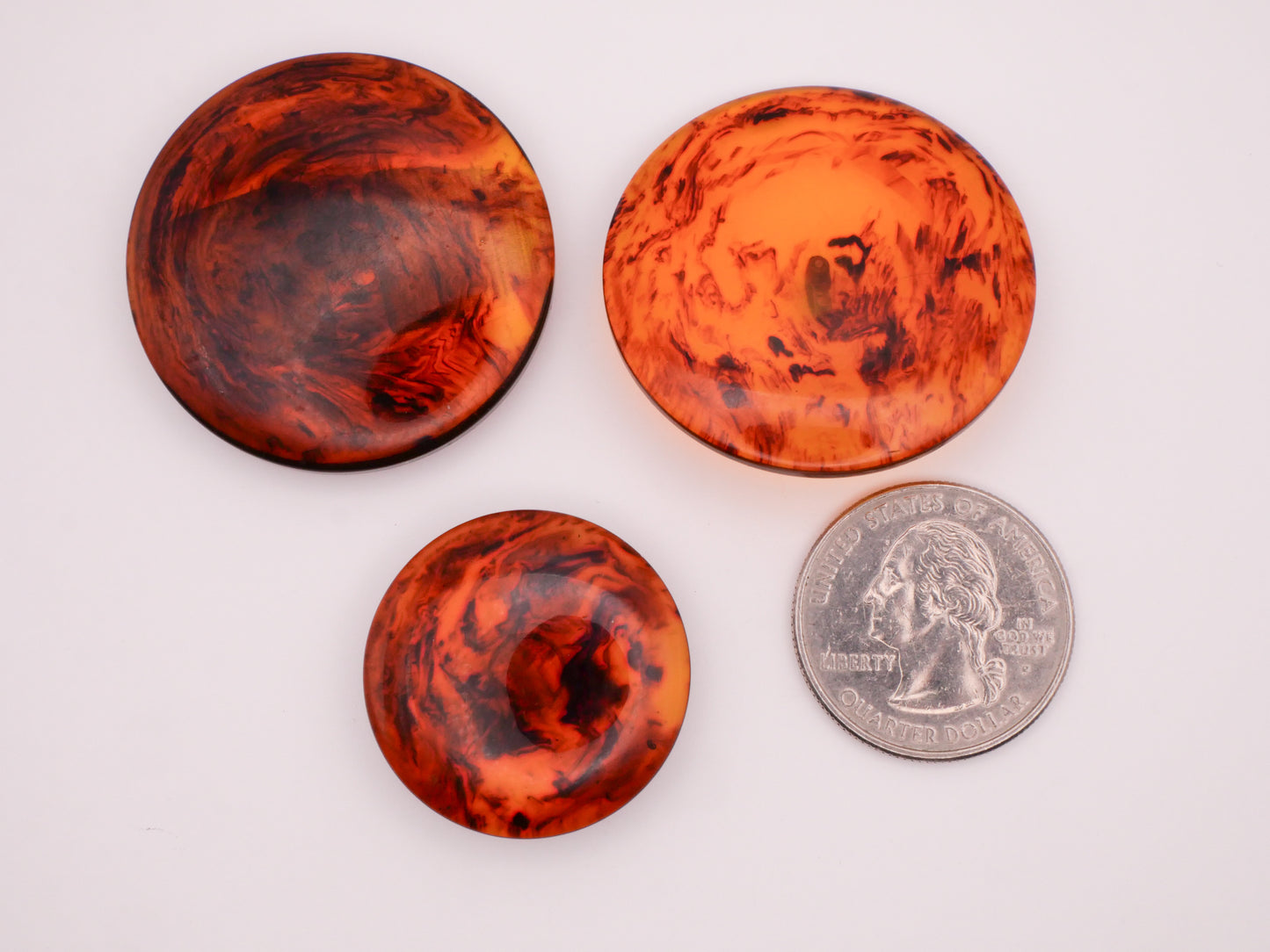 Root Beer Tortoiseshell Bakelite Early Plastic Button Various 28-37mm