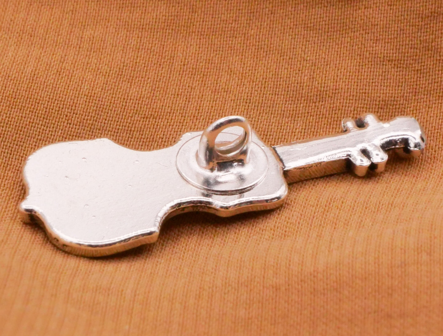Violin Viola Realistic Instrument Silver Metal Button 11x28mm