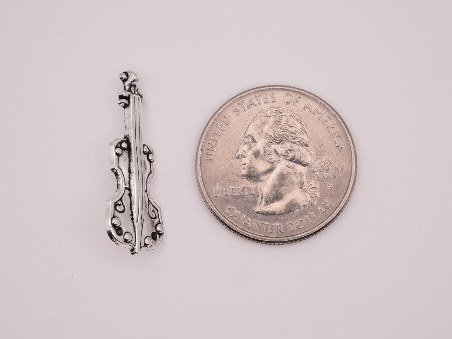 Violin Viola Realistic Instrument Silver Metal Button 11x28mm