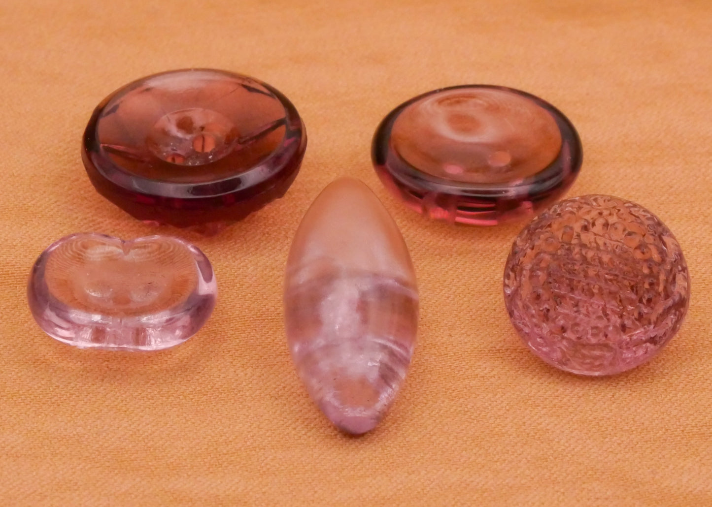Purple Lavender Translucent Antique Vintage Glass Button Various 9-18mm