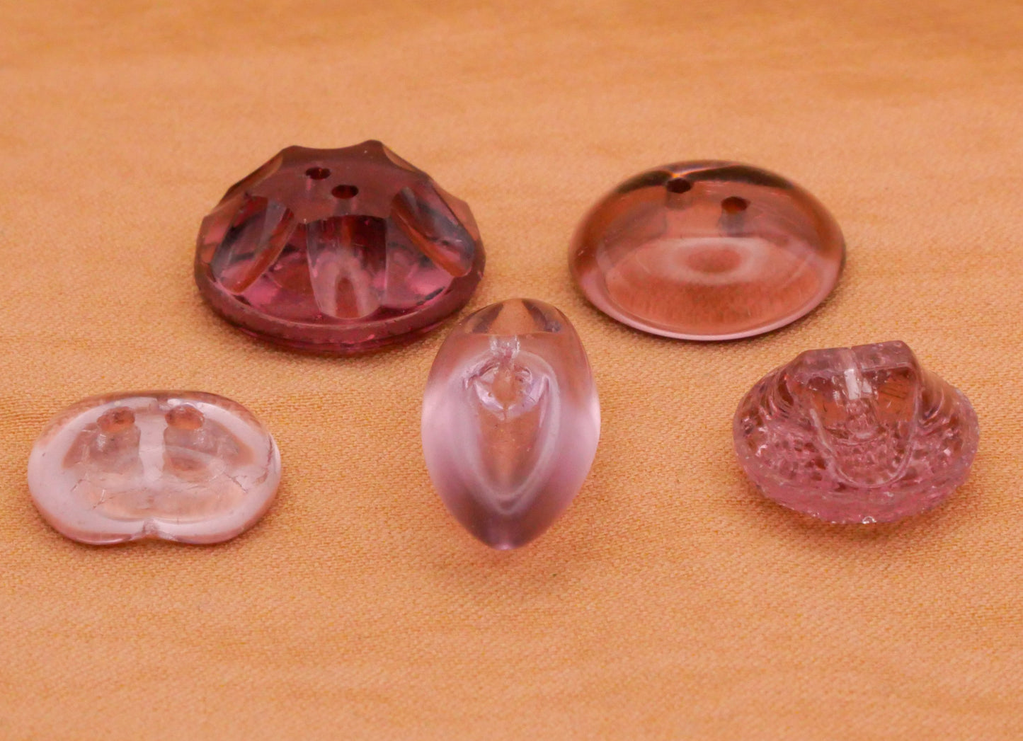 Purple Lavender Translucent Antique Vintage Glass Button Various 9-18mm