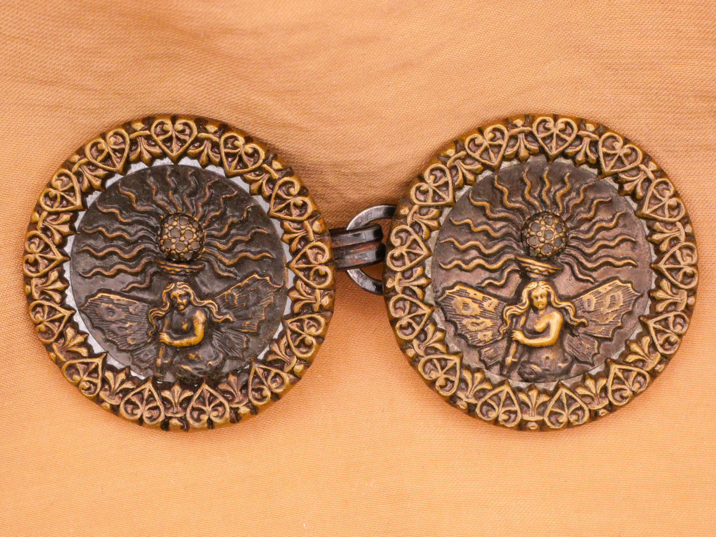 Fairy Victorian Cape Cloak Clasp Buckle Buttons 36x78mm