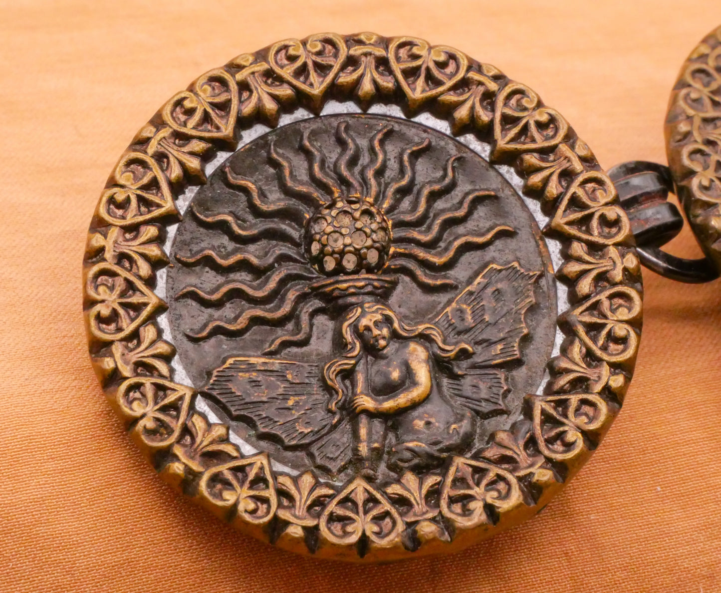 Fairy Victorian Cape Cloak Clasp Buckle Buttons 36x78mm