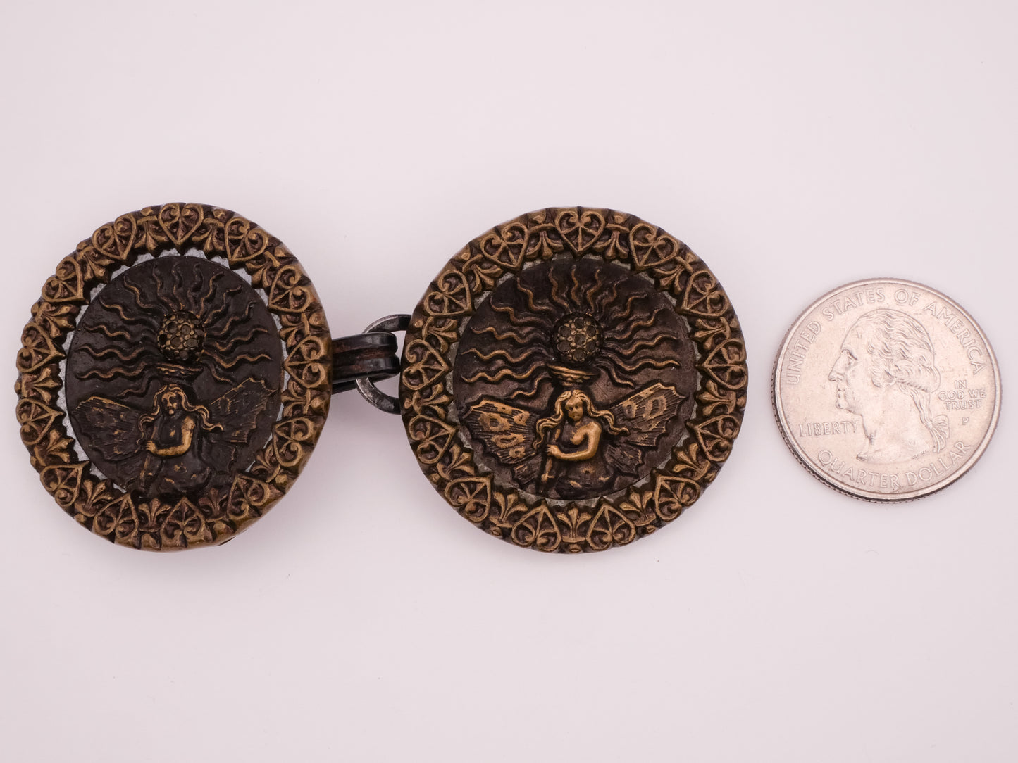 Fairy Victorian Cape Cloak Clasp Buckle Buttons 36x78mm