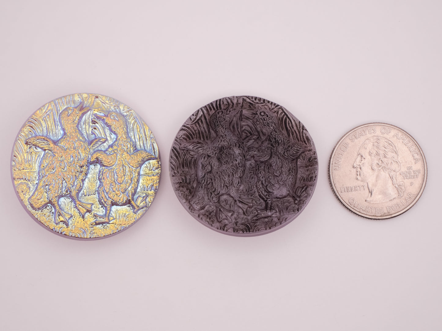 Baby Ducks Czech Glass Large Button Various 36mm