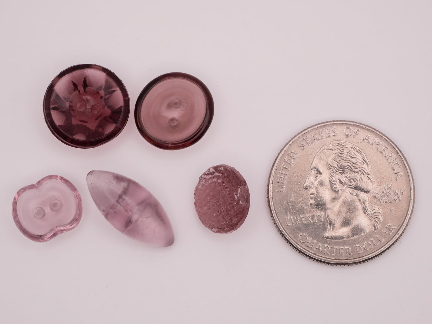 Purple Lavender Translucent Antique Vintage Glass Button Various 9-18mm