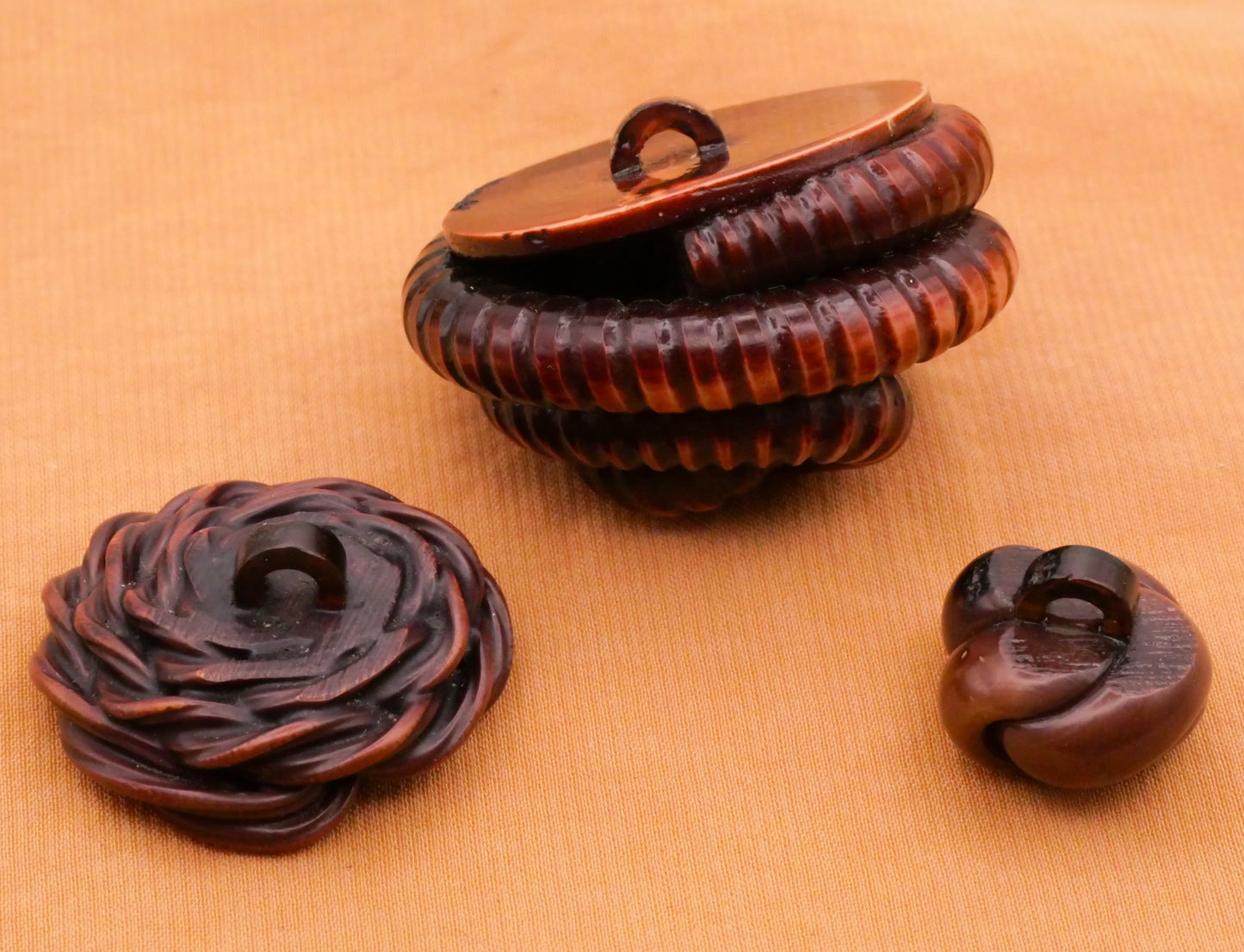 Extruded Brown Celluloid Early Plastic Button Various 15-34mm