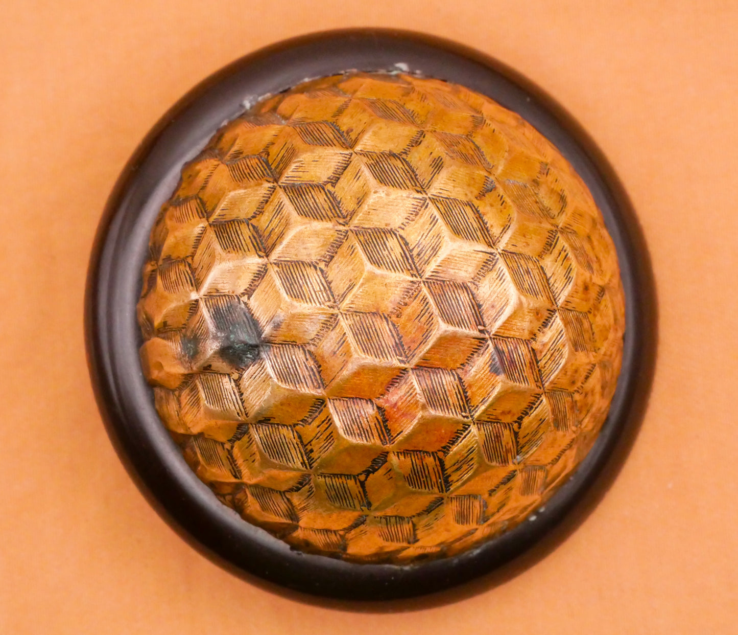 MC Escher Look Brass Metal Dome Bakelite Large Button 43mm