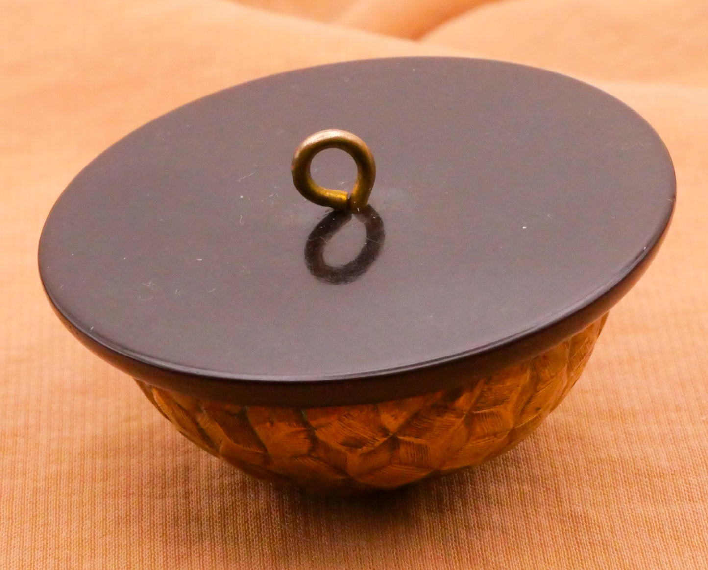 MC Escher Look Brass Metal Dome Bakelite Large Button 43mm