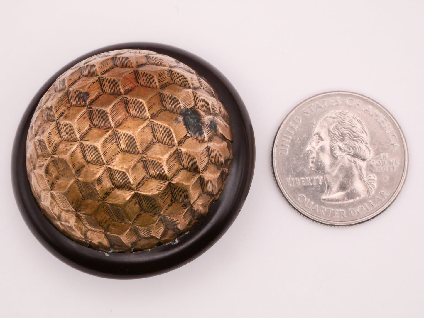 MC Escher Look Brass Metal Dome Bakelite Large Button 43mm