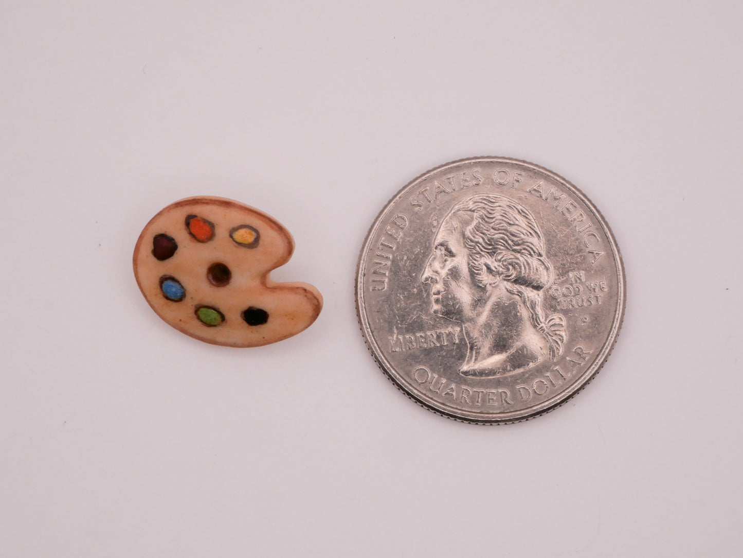 Artist Palette Hand-Painted Ceramic Porcelain Button 14x18mm