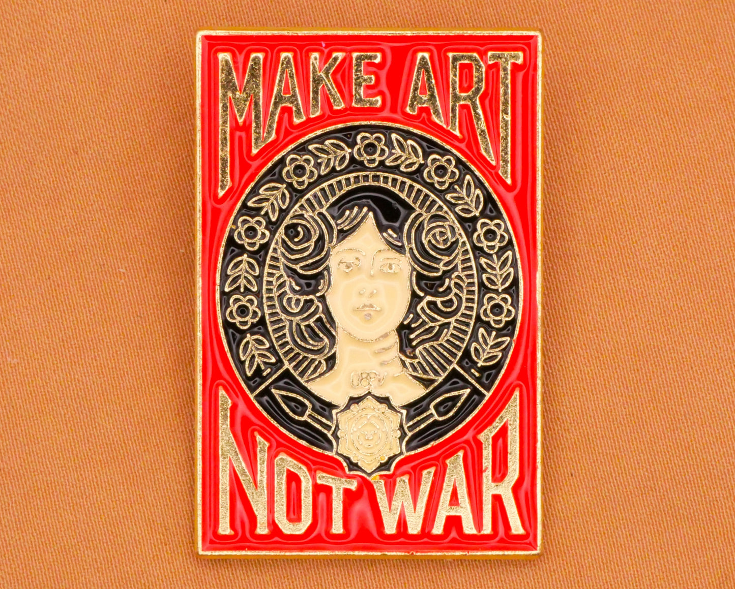 Make Art Not War Poster Large Enamel Metal Button 20x30mm