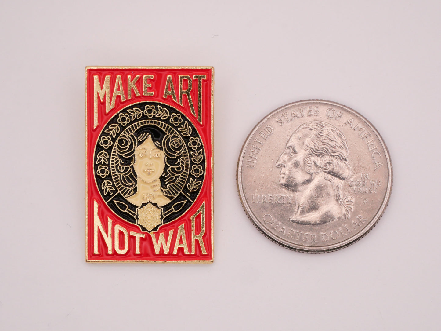 Make Art Not War Poster Large Enamel Metal Button 20x30mm