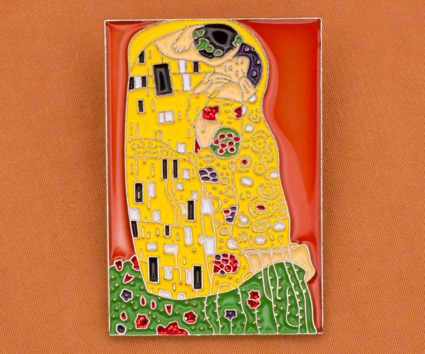 The Kiss Gustav Klimt Enamel Metal Large Button 24x35mm