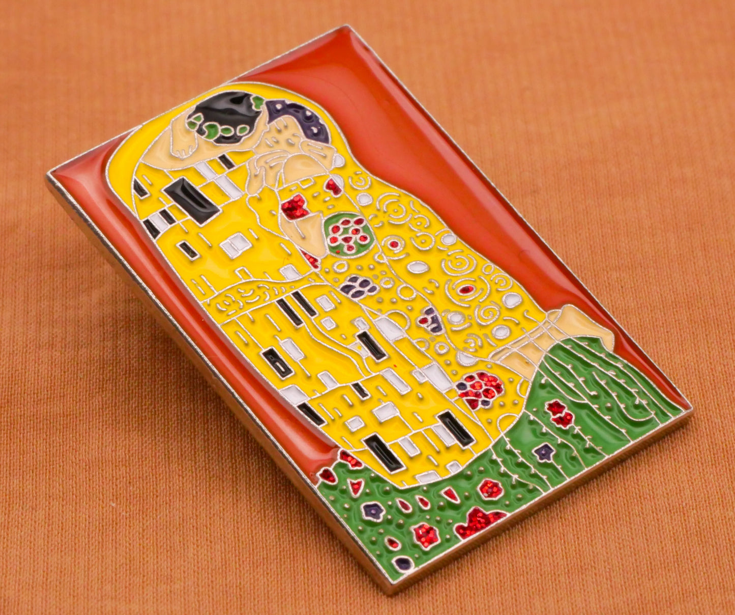 The Kiss Gustav Klimt Enamel Metal Large Button 24x35mm