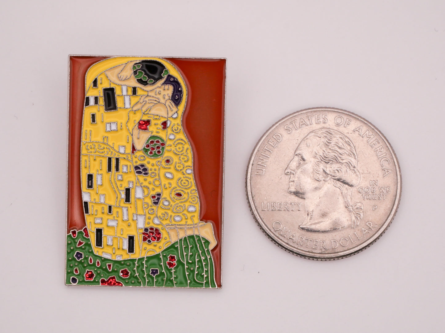 The Kiss Gustav Klimt Enamel Metal Large Button 24x35mm
