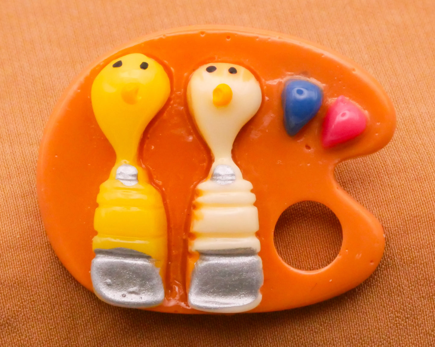Artist Palette Paint Tubes Plastic Button 25x30mm