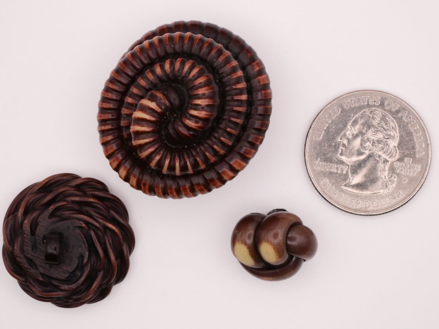 Extruded Brown Celluloid Early Plastic Button Various 15-34mm