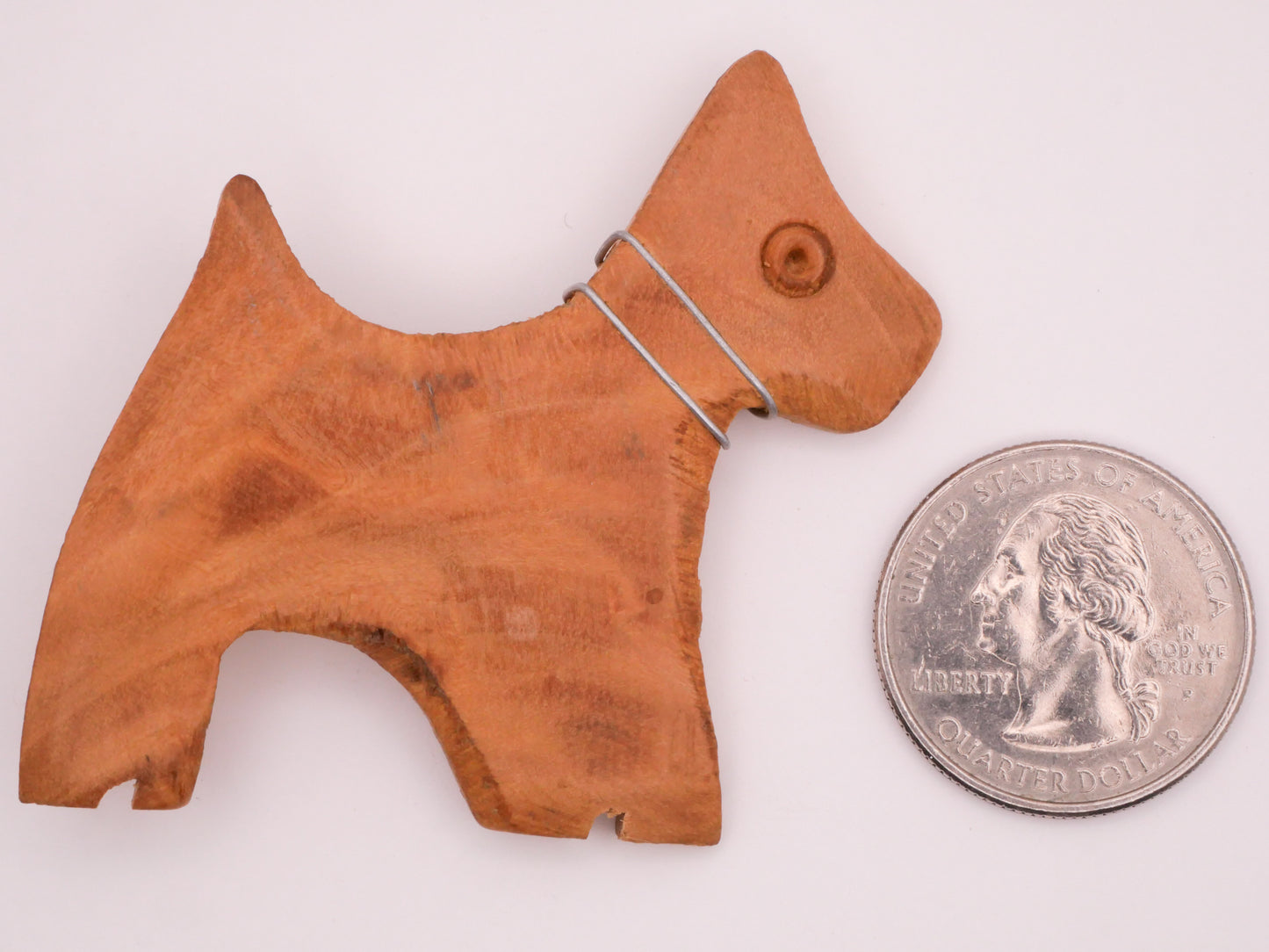 Scottie Dog Wood Metal Wire Collar Large Vintage Button Various 51x60mm