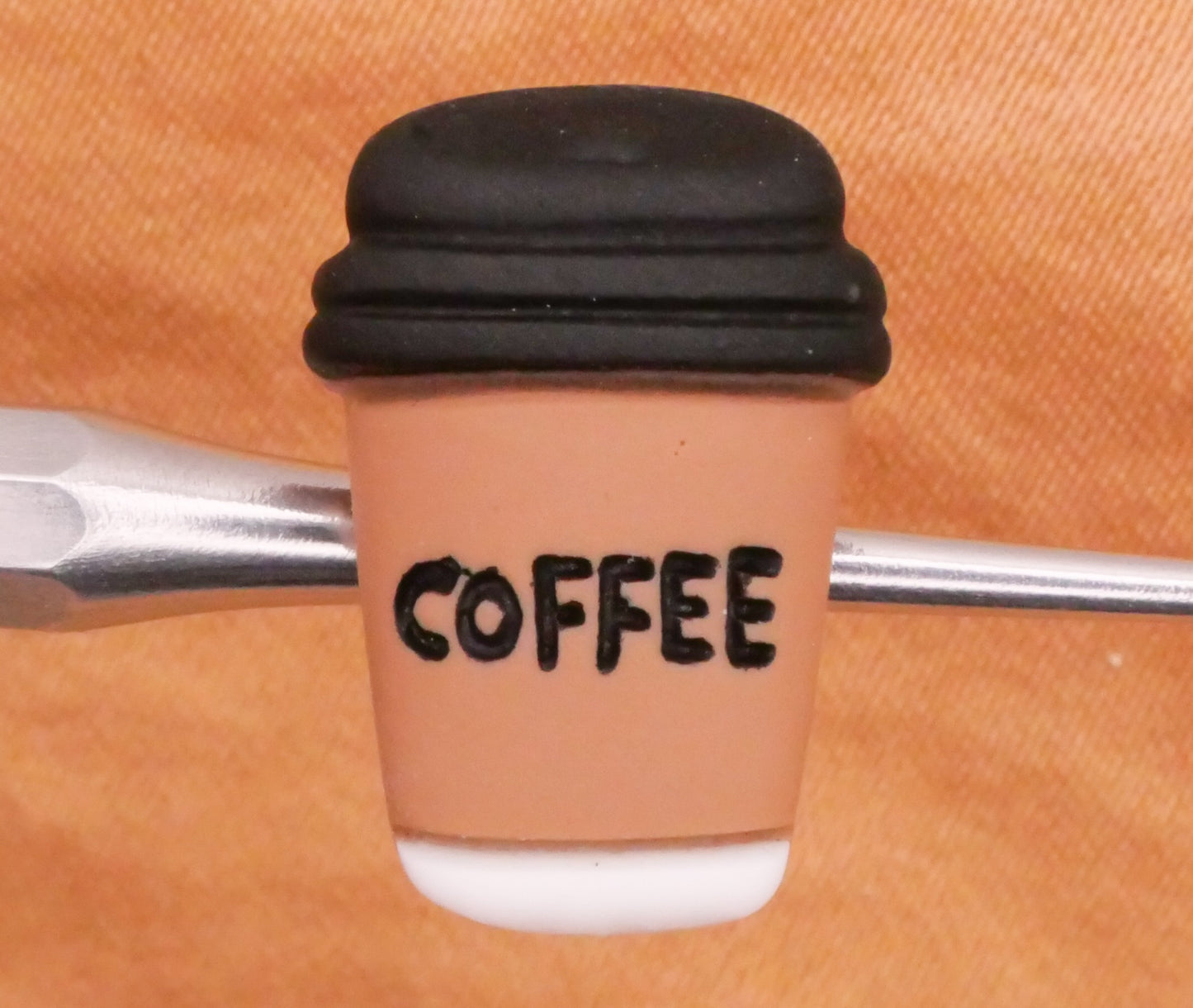 Coffee To-Go Cup Verbal Plastic Pair of Buttons 13x18mm