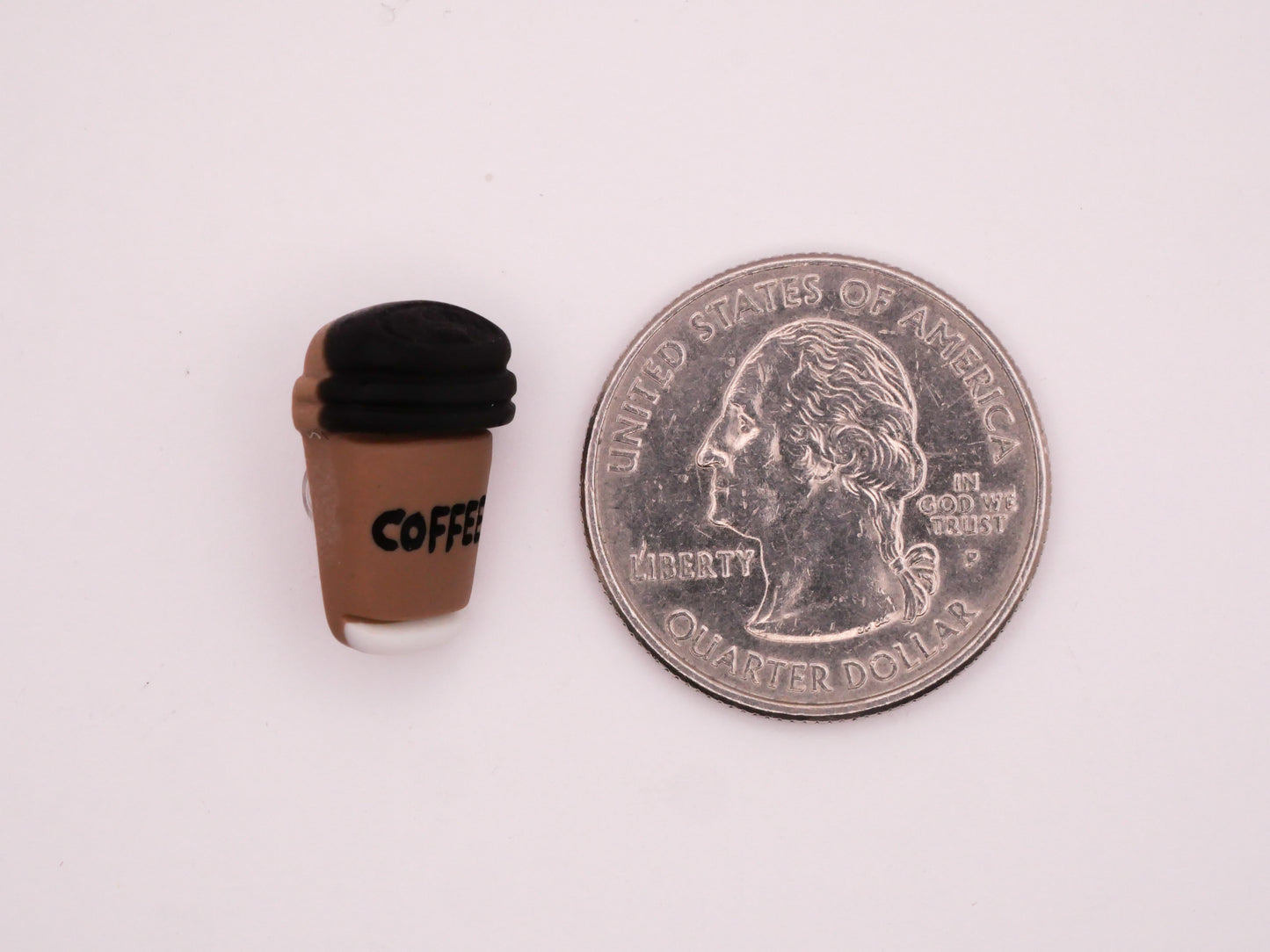Coffee To-Go Cup Verbal Plastic Pair of Buttons 13x18mm