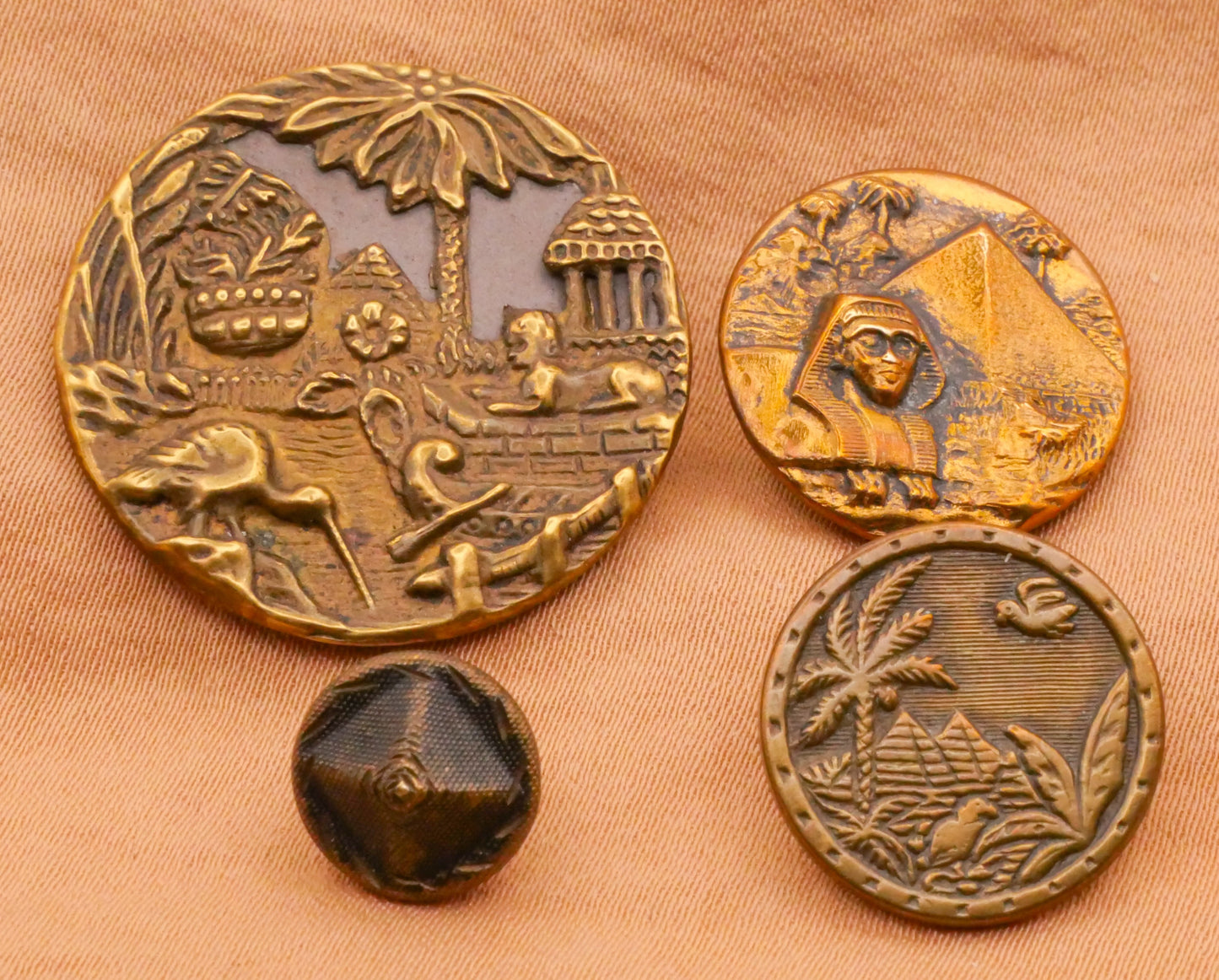 Egyptian Pyramid Brass Metal Button Various 10-28mm