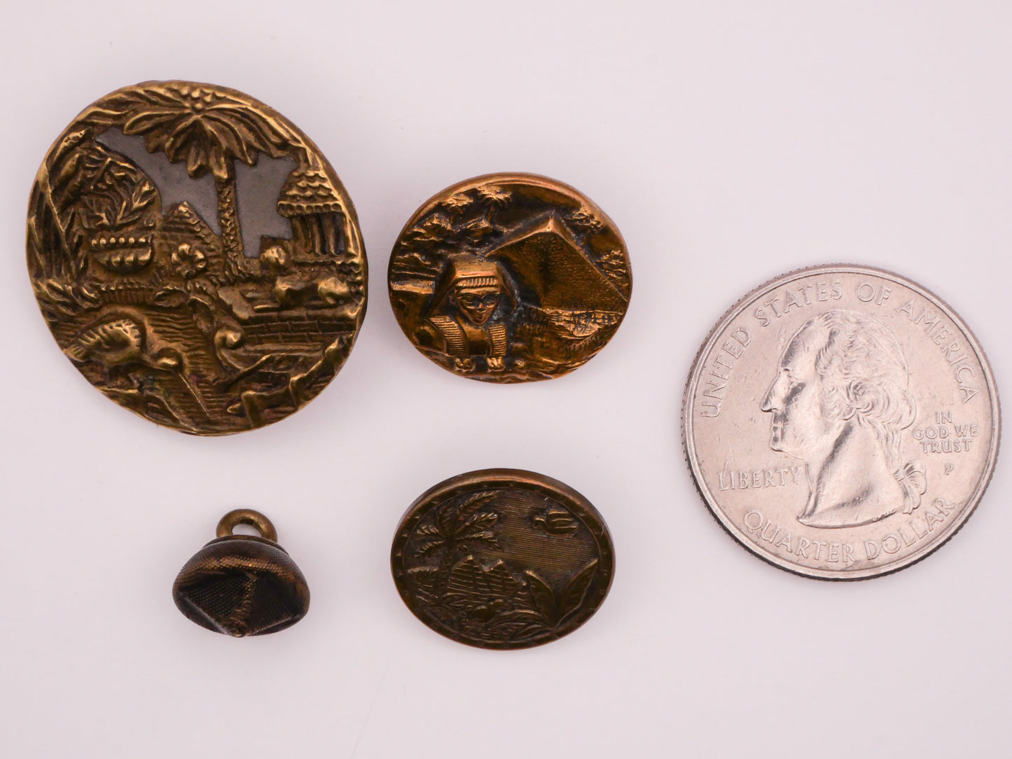Egyptian Pyramid Brass Metal Button Various 10-28mm