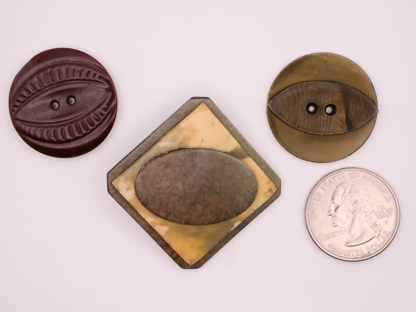 Eye Design Celluloid Early Plastic Button Various 28-35mm