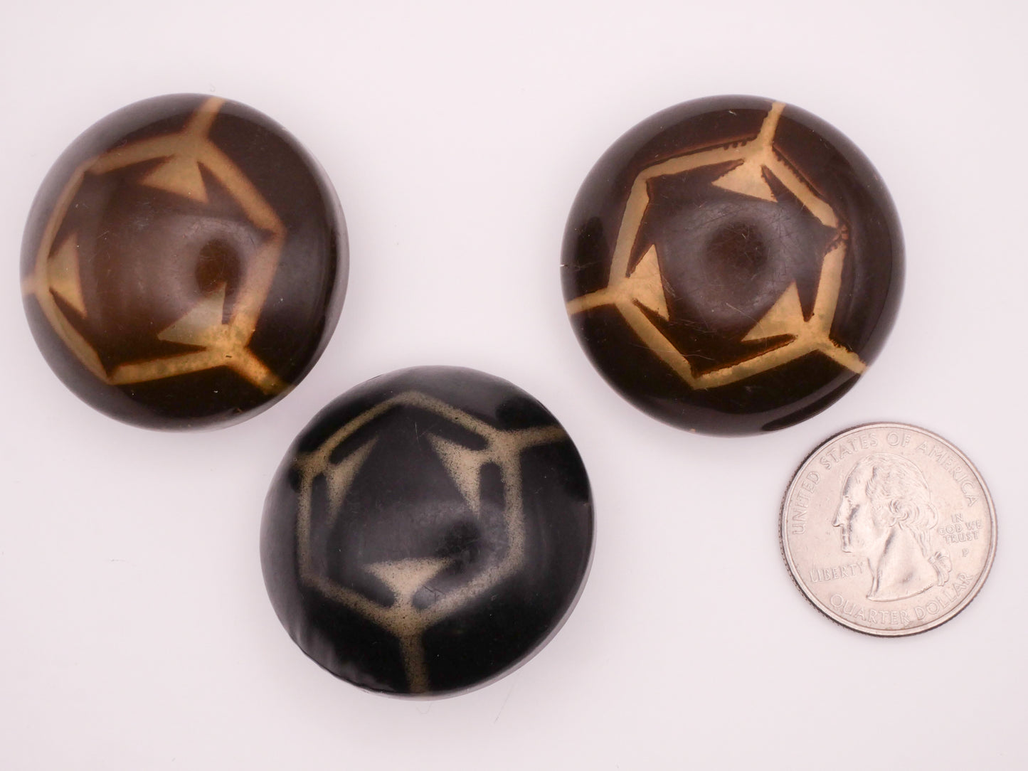 Geometric Bubble Celluloid Early Plastic Large Button Various 38mm