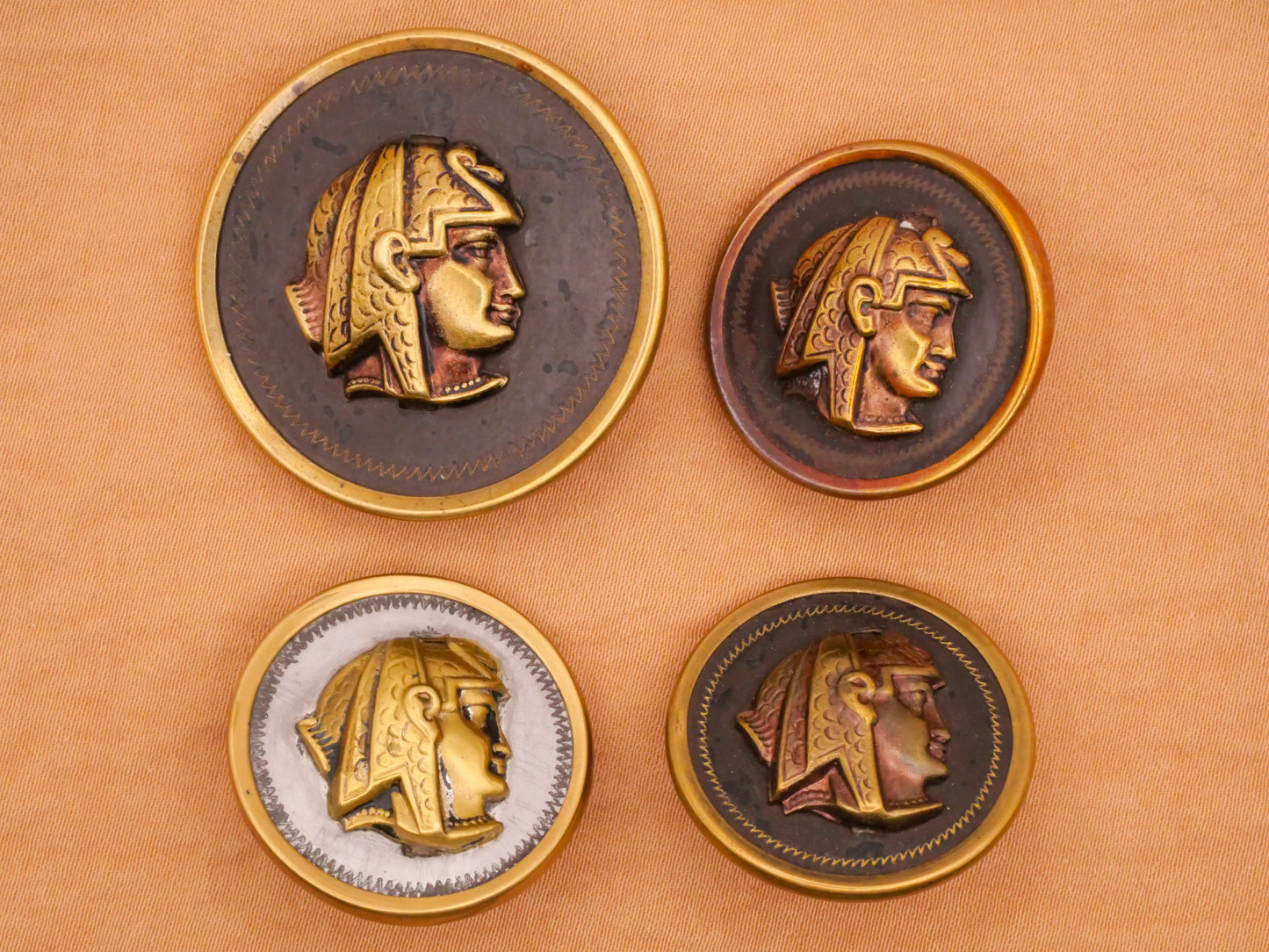 Pharaoh Side Profile Portrait Victorian Metal Button Various 25-34mm