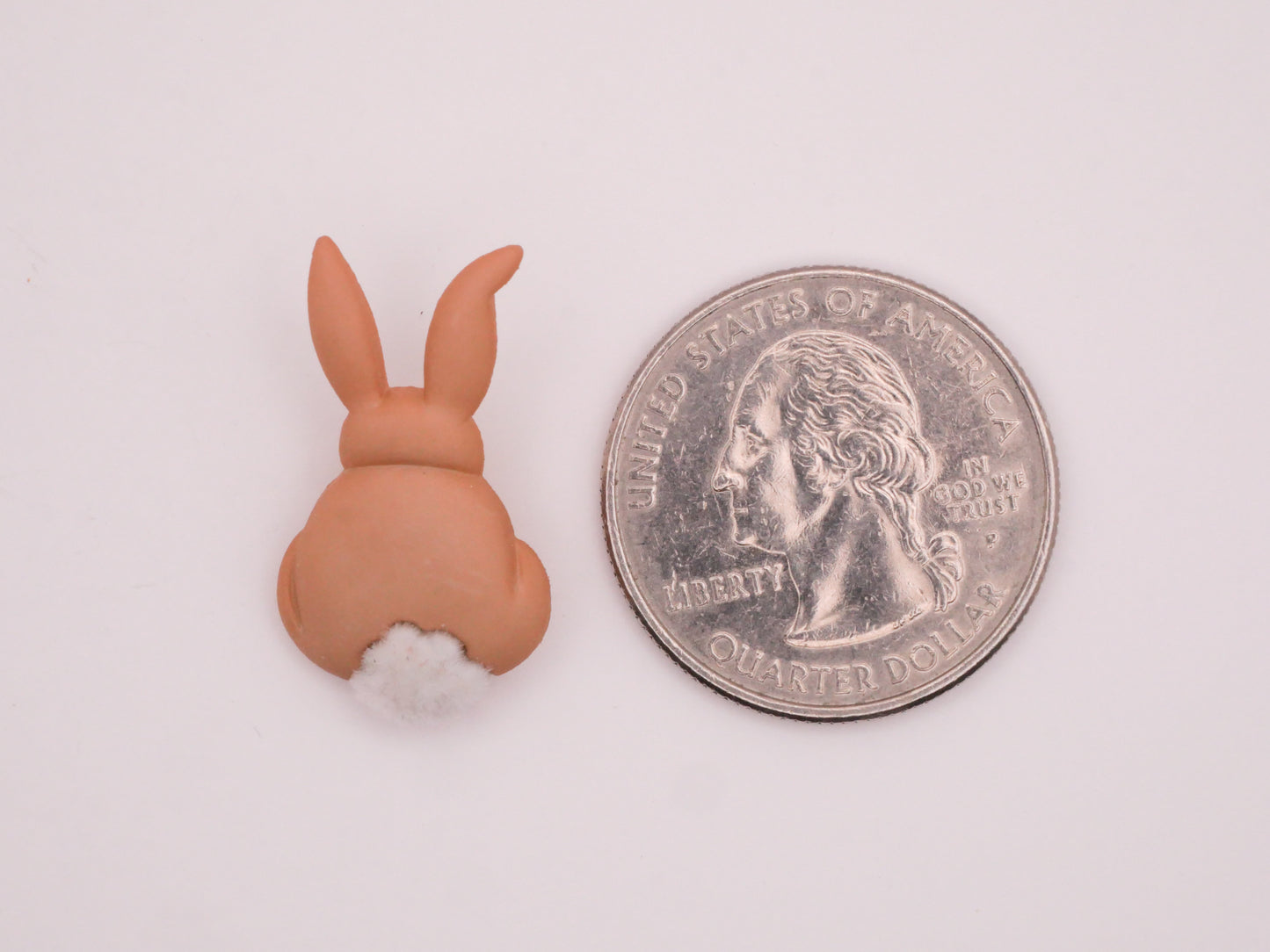Cottontail Bunny Rabbit Fuzzy Plastic Pair of Buttons 15x26mm