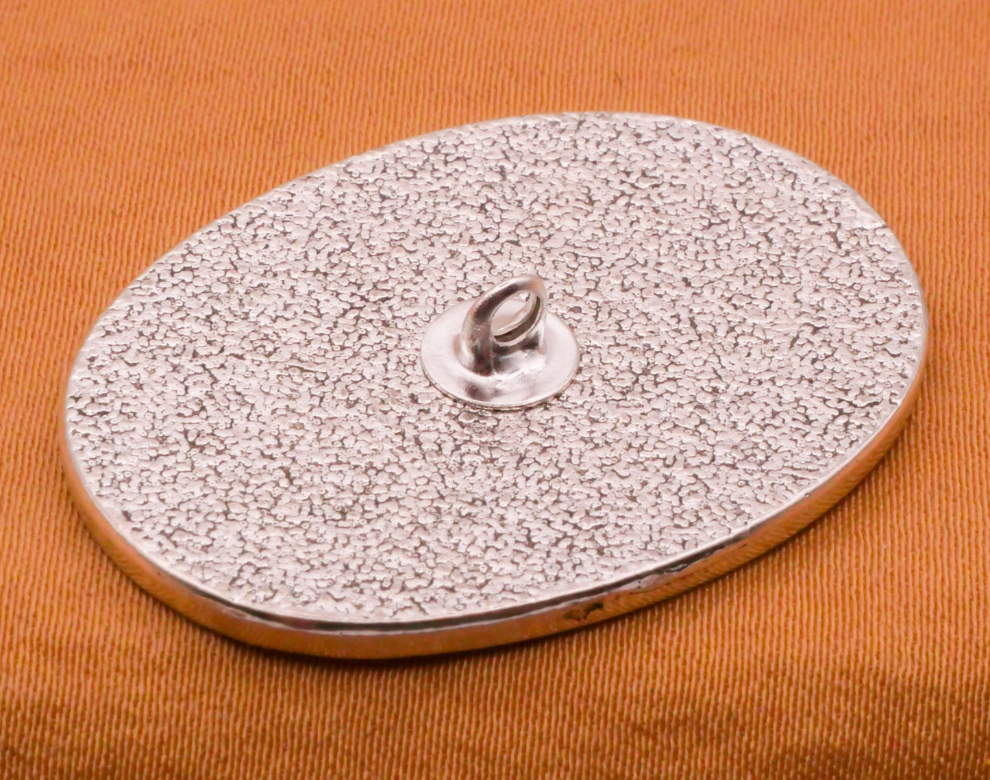 Tree Spring Leaves Antiqued Silver Metal Large Button 26x35mm