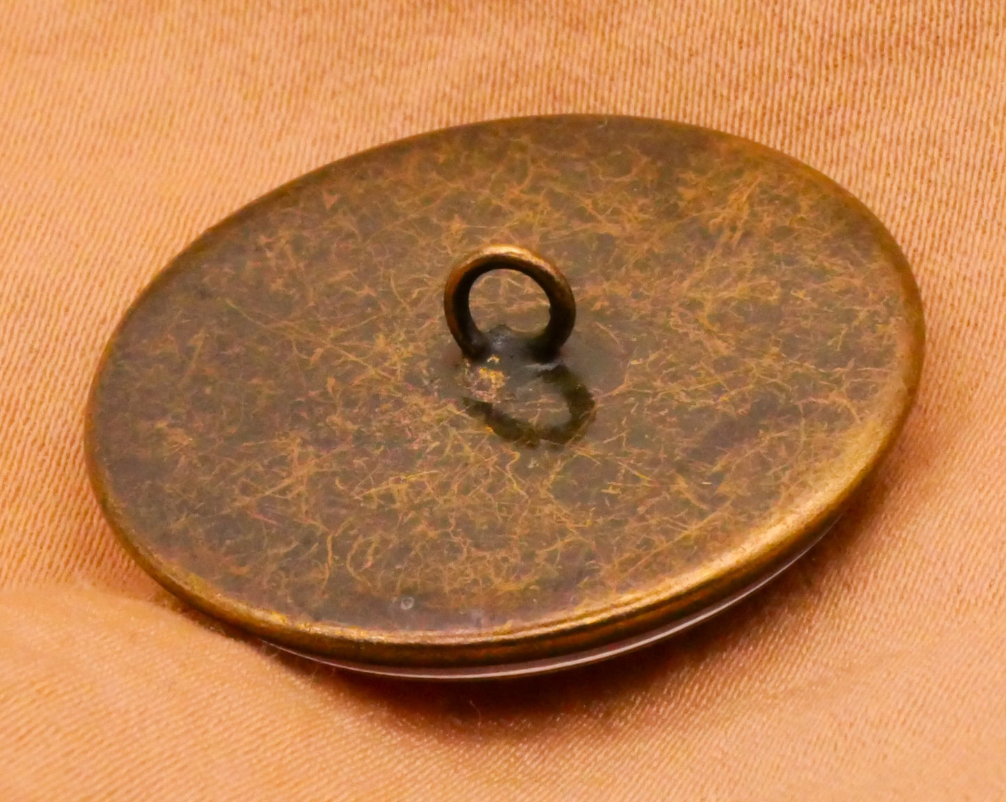 Home Sweet Home Pink Verbal Glass Bronze Metal Button 28mm