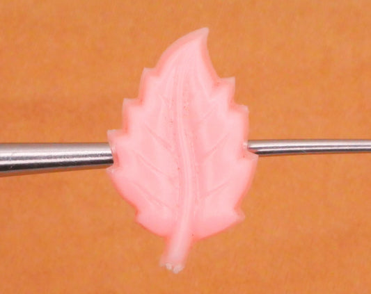 Leaf Pale Pink Vintage Plastic Button 10x16mm