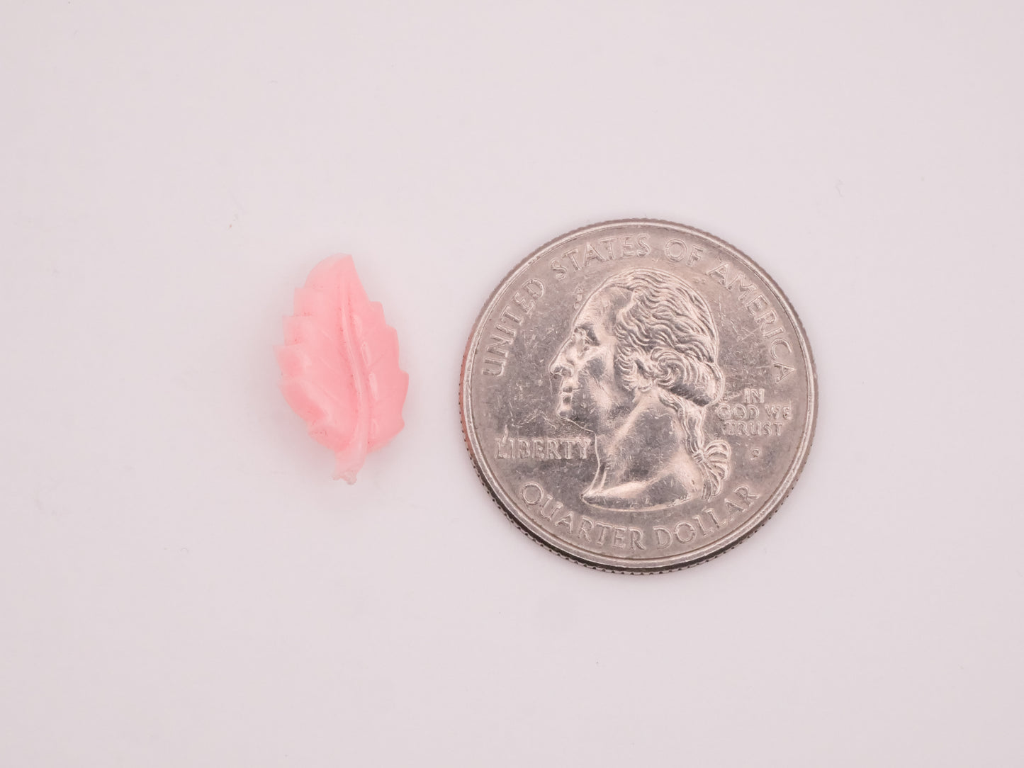 Leaf Pale Pink Vintage Plastic Button 10x16mm