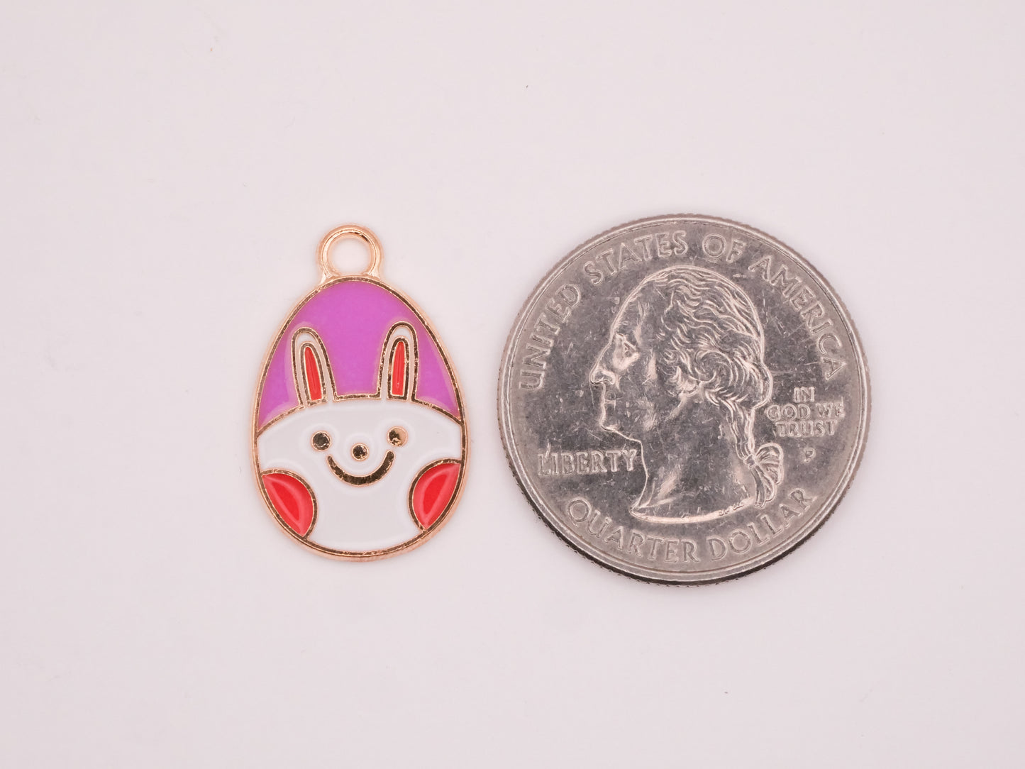 Easter Egg Decorated Enamel Metal Set of Twelve Charms Embellishments 14x22mm