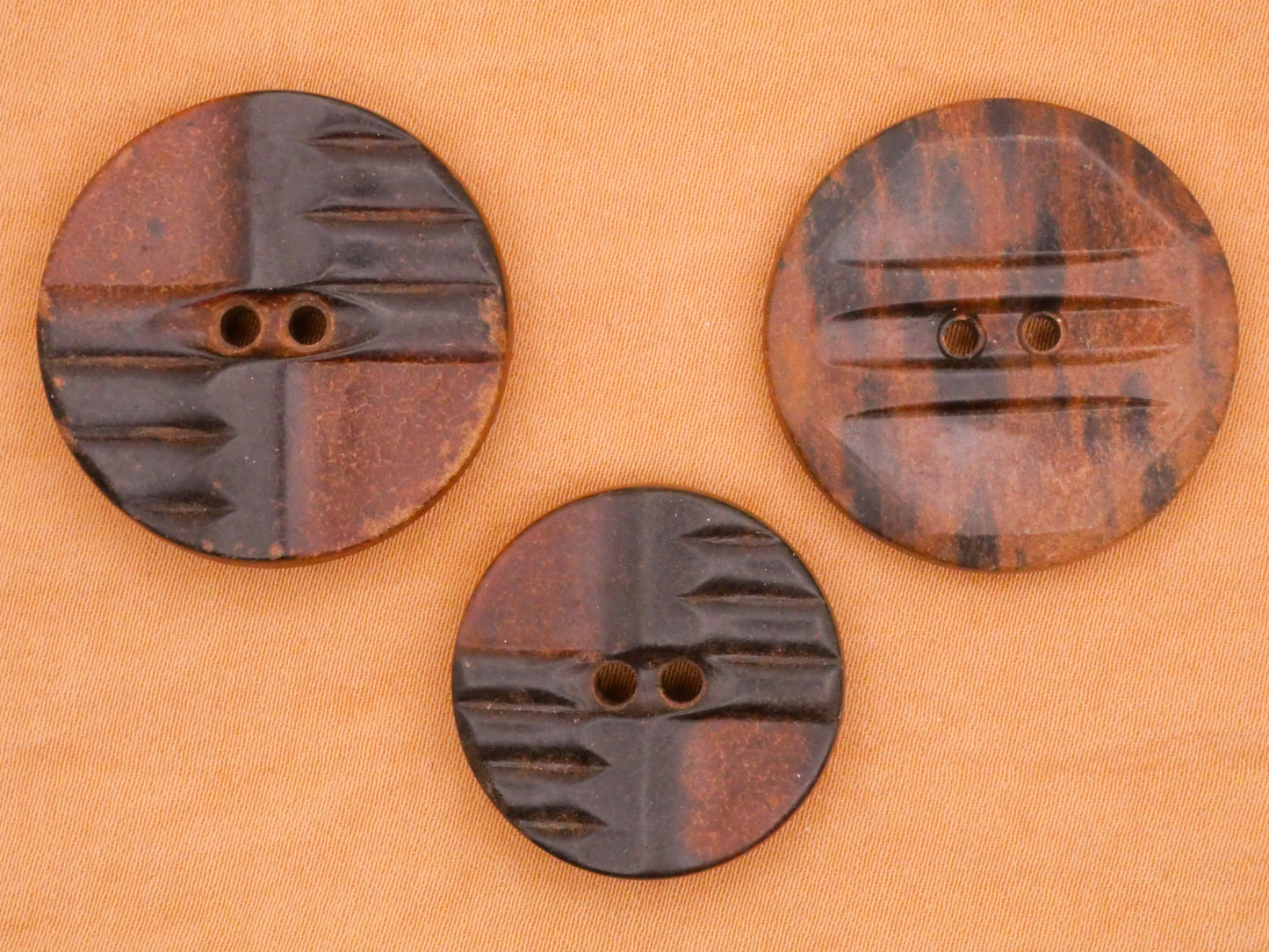 Two-Tone Composition Plastic Vintage Button Various 23-29mm