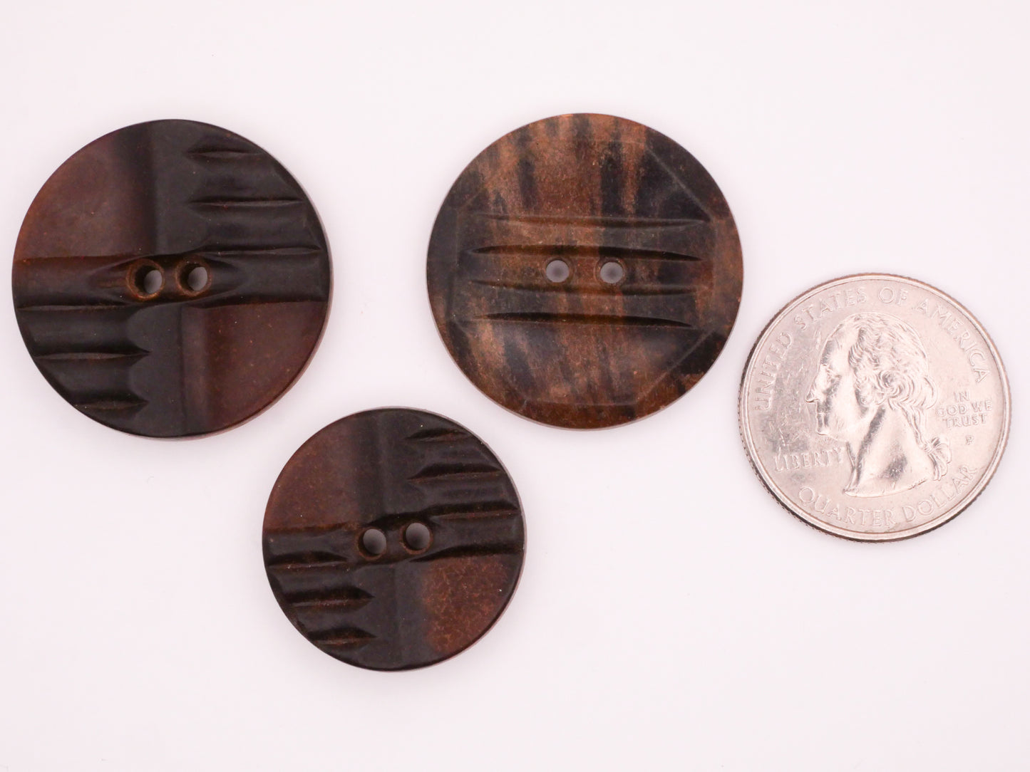 Two-Tone Composition Plastic Vintage Button Various 23-29mm