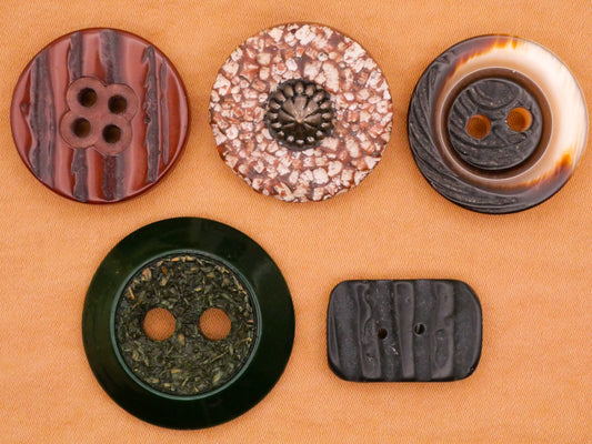 Natural Texture Look Vintage Plastic Button Various 13-27mm